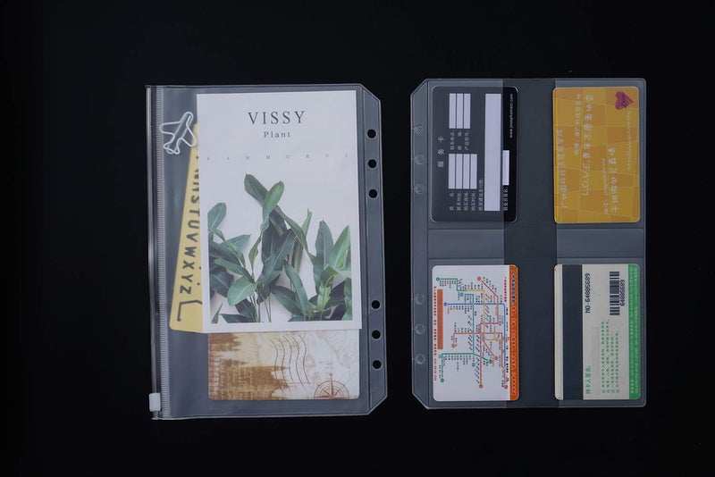 Moterm 2 PCs Page Lifter(Transparent Separator)  1 PC Bookmark Ruler  1 PC PVC Storage Card Holder and 1 PC Zipper Bag for A5 Planner - Image 2